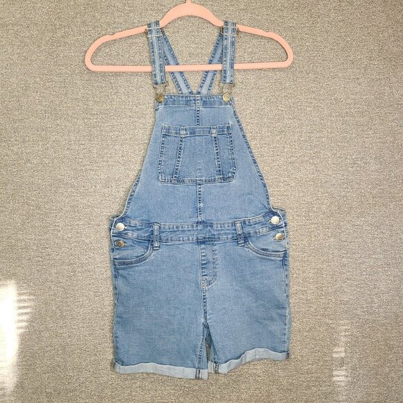 Vigoss Jeans Girls Denim Overall Shorts Romper Size XL 16 - Picture 1 of 10